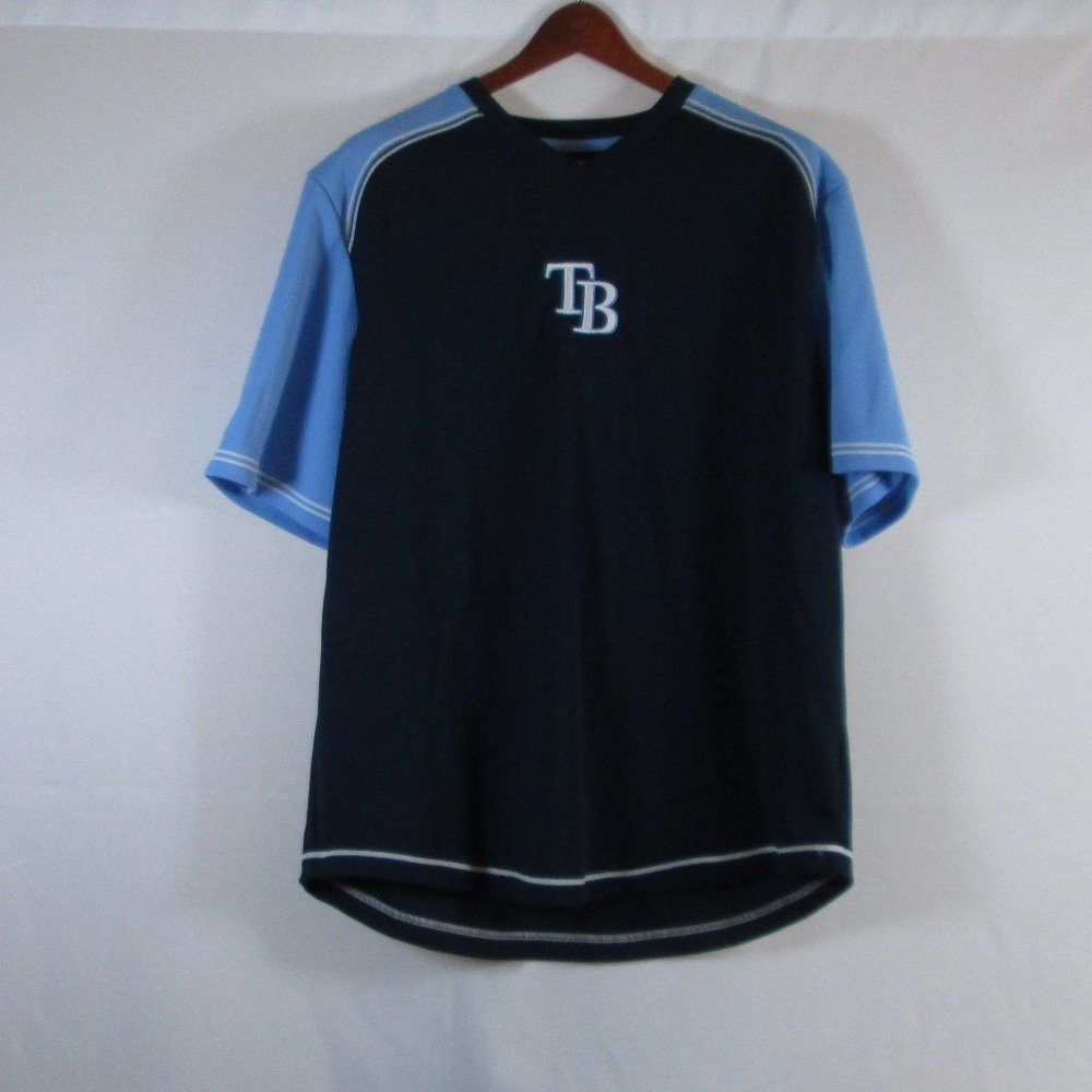 MLB Mens Tampa Bay Rays Short Sleeve Shirt Embroidered Logo Size XL Pre-…